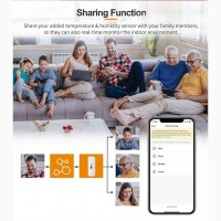 Датчик температуры и влажности Tuya Smart, Wi-Fi