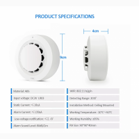 WiFi детектор дыма, возгорания, пожара TUYA с уведомлением на телефон